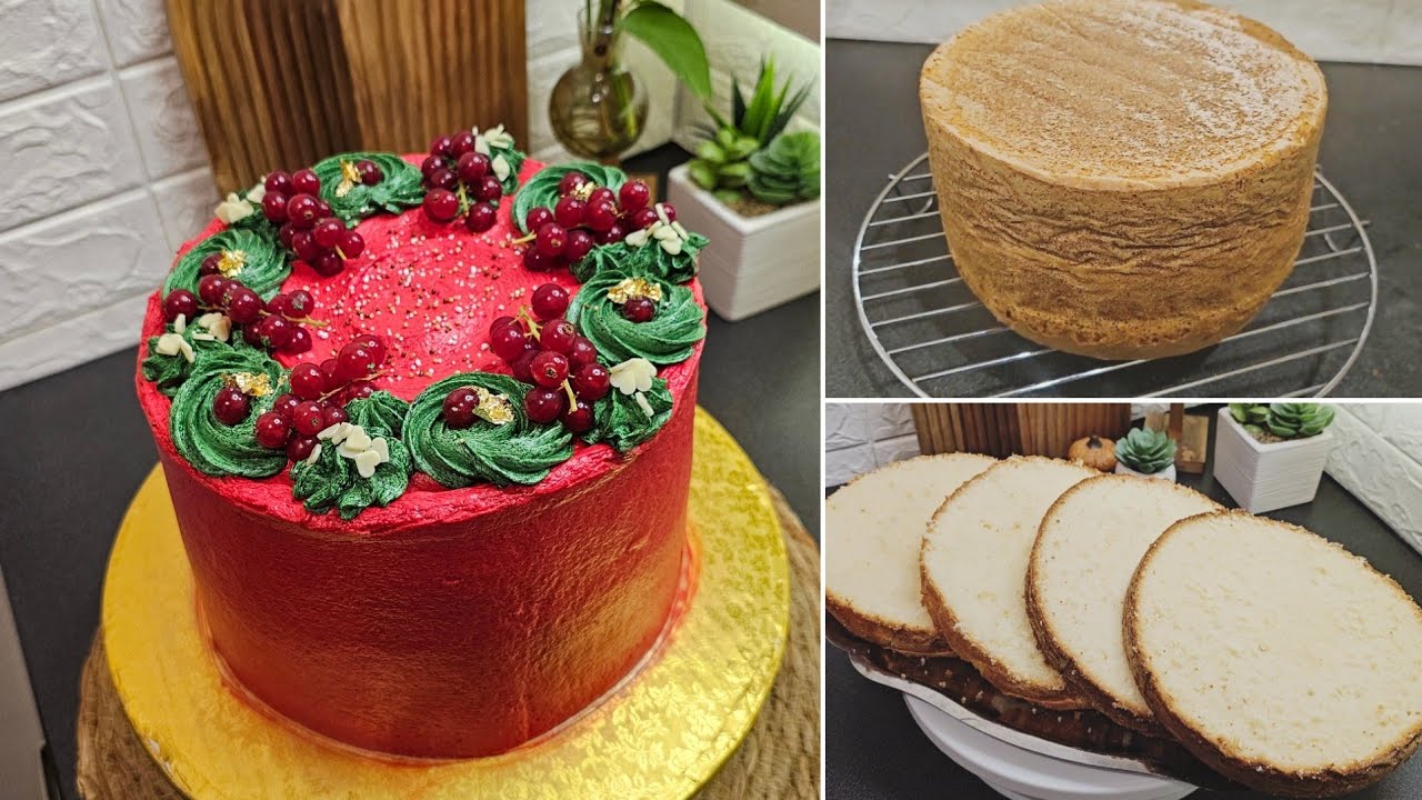 كيك أسفنجي | تزيين كيك بسيط وحلو 