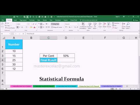 TRIMMEAN Statistical Function with Examples in MS Office Excel Spreadsheet 2016