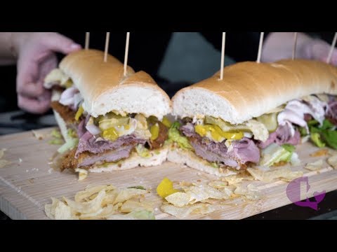 Overstuffed Fried Veal Hero Sandwich