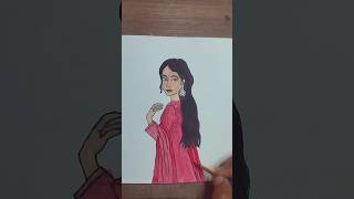 Girl in red kurti❤ drawing || #shorts #youtubeshorts#trending🔥 #viral #beautifulgirl#song#nancyarts