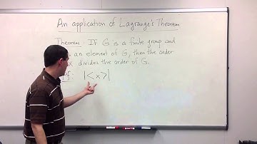 Groups: Order of an element divides the order of the group