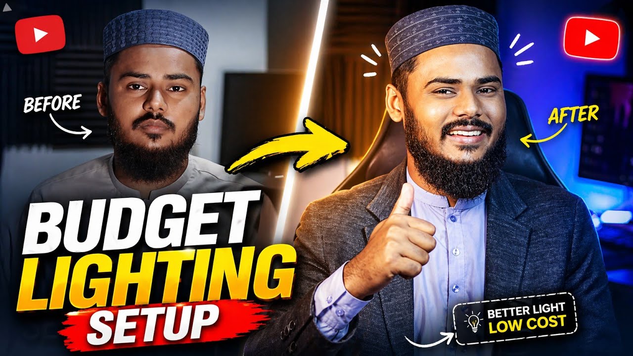 Low Budget Lighting Setup for Youtube Videos | Easy lighting Setup For ...