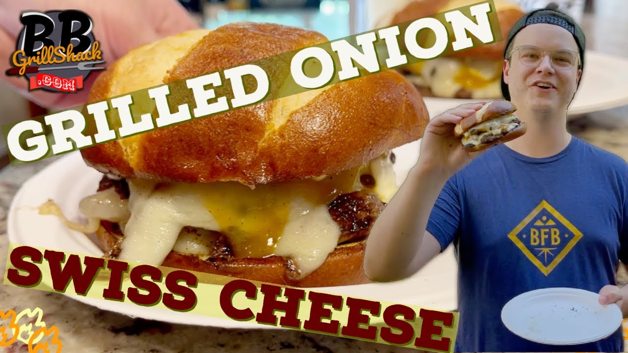 Grilled Onion & Swiss Smash Burgers with Tomatillo Ketchup Blackstone