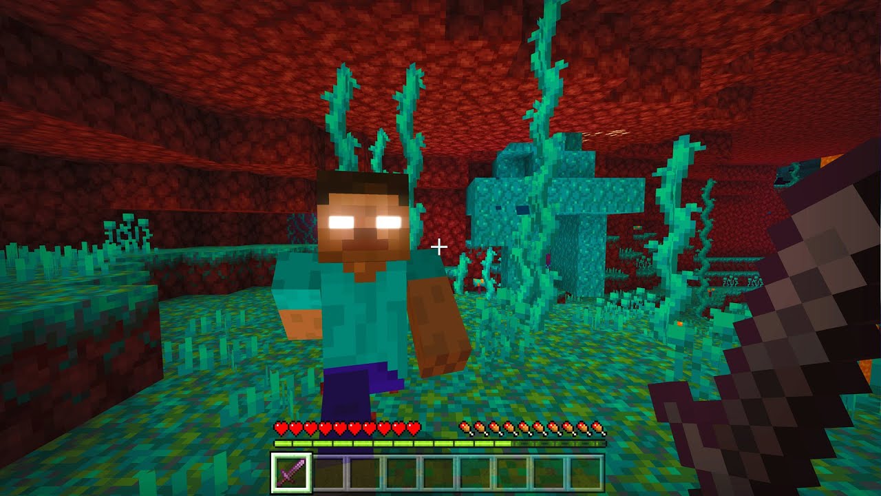 Finding HEROBRINE in the MINECRAFT NETHER UPDATE! - YouTube