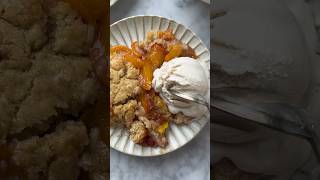 Simple Brown Sugar Vegan Peach Cobbler Recipe!! #recipe #veganrecipes #peachcobbler