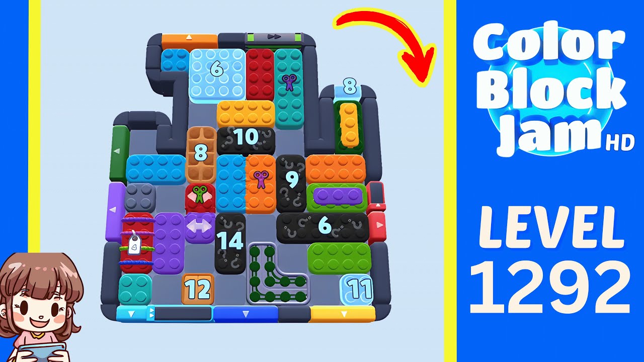 Color Block Jam Level 1292 Solution Walkthrough