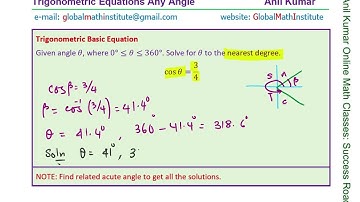 Solve Trigonometric Equations for Any Angle up to 360 degrees - EDEXCEL - GCSE - SAT