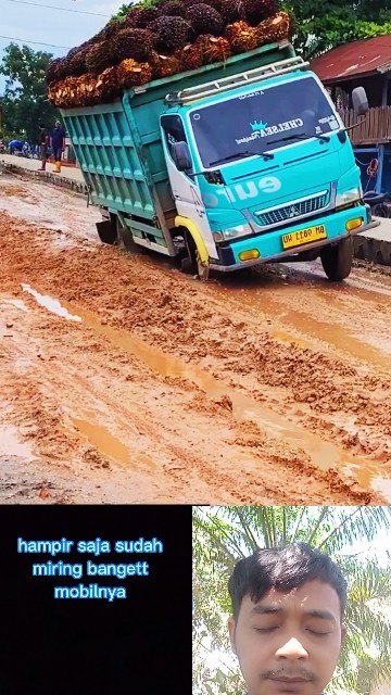 ketika jalan rusak truck sampai miring begini😮 #fypシ #truck #oleng #truckoleng #mobiloleng #trending