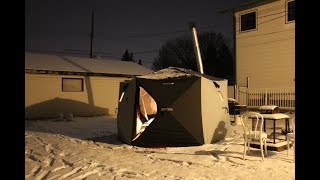 Hot Tent Winter Camping in 33 Degrees