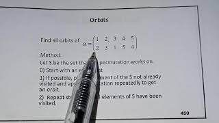#37 MTH633 Group Theory (Orbits of permutations) #37 MTH633 Group Theory (Orbits of permutations)