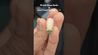 😲Try this viral 3D Gold Chrome Border Nail Art! 🌟 #shortsvideo#youtubeshorts #nails #nailtutorial