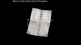 Silent Hill 2 Marys Letter Changing Throughout Game