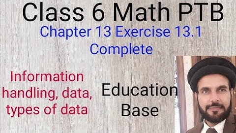 Class 6 Math Chapter 13 exercise 13.1 complete. Information handling, PTB.