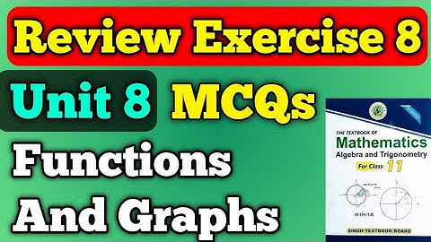 Review exercise 8 MCQs unit 8 functions and graphs class 11 new mathematics book | MCQs first year