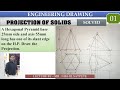 Engineering drawing  projection of solids  problem 01  learn with nikhil