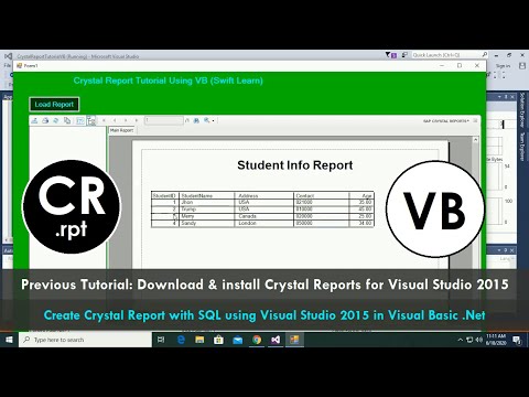 VB.Net how to create crystal report in visual studio 2015 step by step using vb | Swift Learn