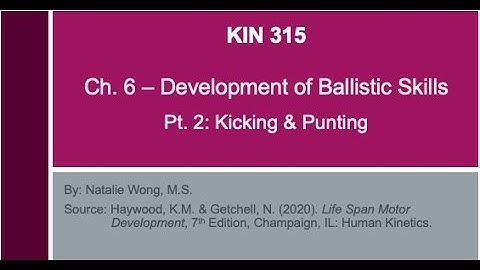 315 S22 - Mod 5, Pt 2 | Developmental Sequences of Kicking & Punting