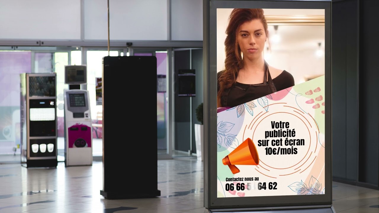 créer votre visuel "Votre publicité ici" pour écran vitrine ou boutique