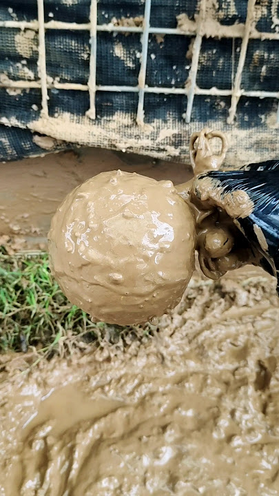 Rarely See a Balloon Sticking to Mud Along with a Loudspeaker Charging Cable #funny