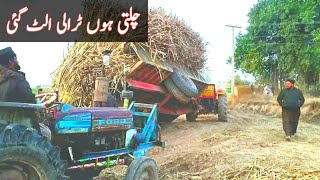 Tractor Fails / NH GHAZI 65 HP Loaded trolley Fell Down / tractor accident video