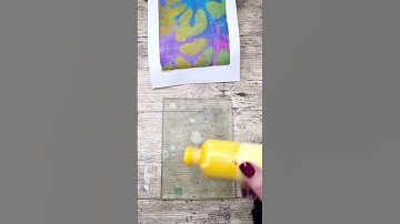 Gel Printing With a Stencil #art #gelprinting