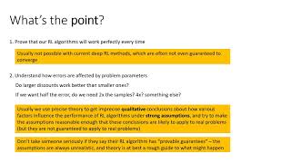 CS 285: Lecture 17, Part 1: RL Theory