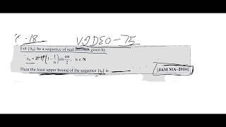 IIT JAM MATHEMATICS | Sequence | Example on bounded sequence | VIDEO 75