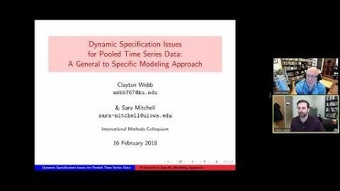 Clayton Webb, "Dynamic Specification Issues for Pooled Time Series Data"
