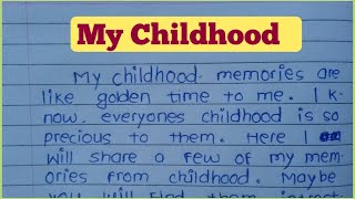 short essay on childhood memories