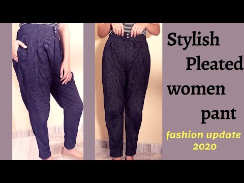 Ladies Pant (pleated) Cutting and Stitching|| More Comfortable|| Pant ...