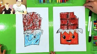 Как нарисовать ШОКОЛАДКУ кавайную няшную для детей