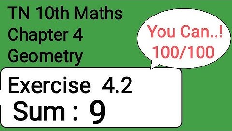 TN 10th Maths Chapter 4 Geometry Exercise 4.2 Sum 9
