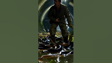 Python attack during sewage cleaning 😱 | python attack video | #shorts #snake #python