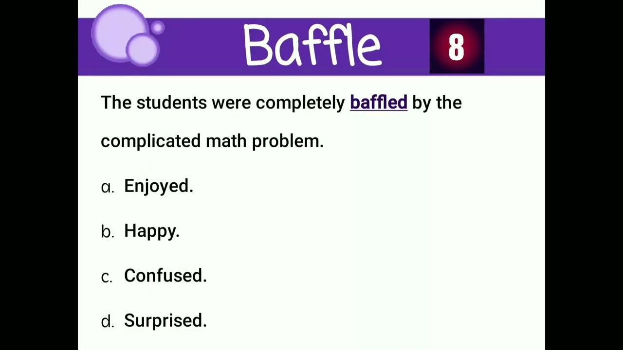 Meaning of Baffle YouTube