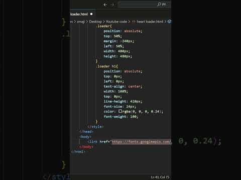 Heart Loading with CSS JavaScript and HTML