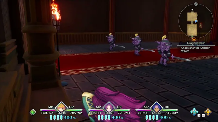 Dodging two of the three fights before reaching the Crimson Wizard in Dragonsmaw palace