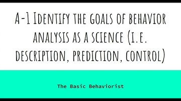 BCBA 6th Edition A-01: Identify the goals of behavior analysis as a science.