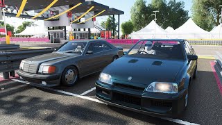 Forza Horizon 4 Drag Race: Mercedes 300CE AMG Hammer vs Opel Lotus Omega