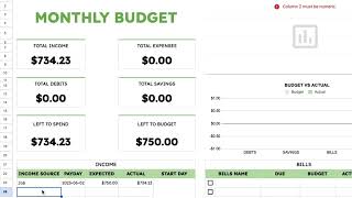 Personal Budget Planing Templates for Google Sheets and Excel screenshot 5