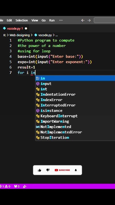 Python program to compute the power of a number using for loop #coding ...