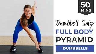 50-Minute Full Body PYRAMID Workout | Intense, Dumbbell HIIT screenshot 4