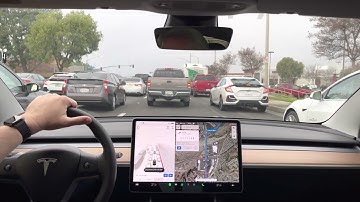 Model 3 - Beta FSD 10.9 - Drive to Fedex - 2021.44.30.10 - 18 Jan 2022