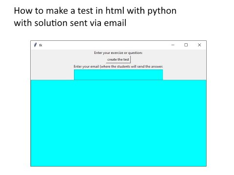 How to make an html test with tkinter