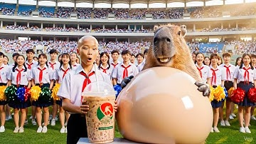 Capybara và Hùng Trọc thi uống trà sữa và cái kết #capybara