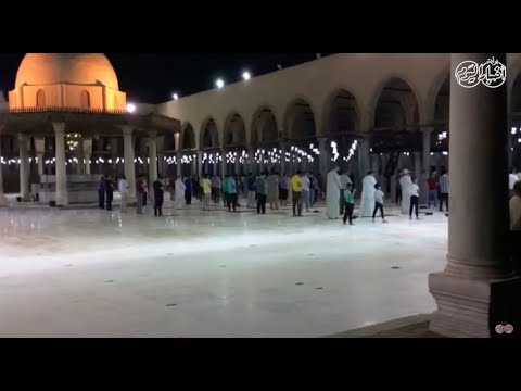 أخبار اليوم العشرات يؤدون صلاة العشاء بجامع عمرو بن العاص والالتزام بالكمامات والمصلية