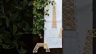 Eiffel tower using matchsticks|diy Eiffel tower|diy paris tower|diy 3d tower|diy easy craft|#shorts