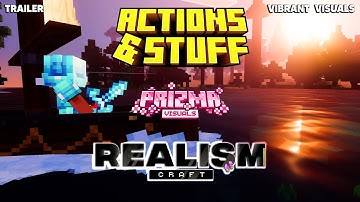 ACTIONS & STUFF 1.8 REALISM CRAFT PRIZMA VISUALS TRAILER in Minecraft Bedrock (vibrant visuals)
