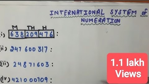 INTERNATIONAL SYSTEM OF NUMERATION || Class-6th || MATHS || INTENSIVE STUDY ||