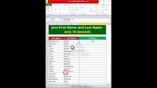 Joint First Name and Last Name in Excel #excel  #mstechtricks #exceltips #exceltutorial #excelhacks