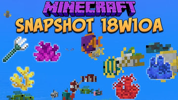 Minecraft 1.13 Snapshot 18w10a Tropical Fish! Map Markers & Buried Treasure! (Update Aquatic)